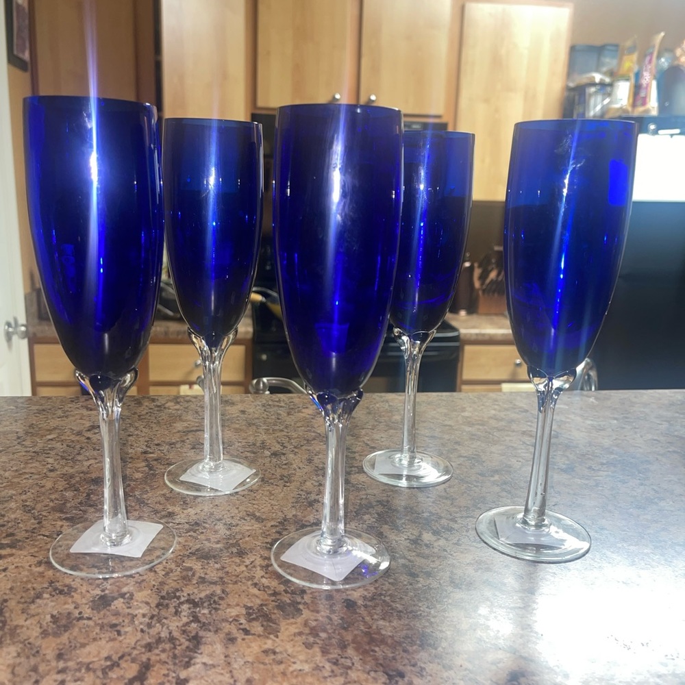 Vintage blue cocktail glasses
